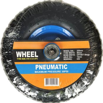 Pneumatic Wheel With Metal Rim 10 Inch 136kg Rated
